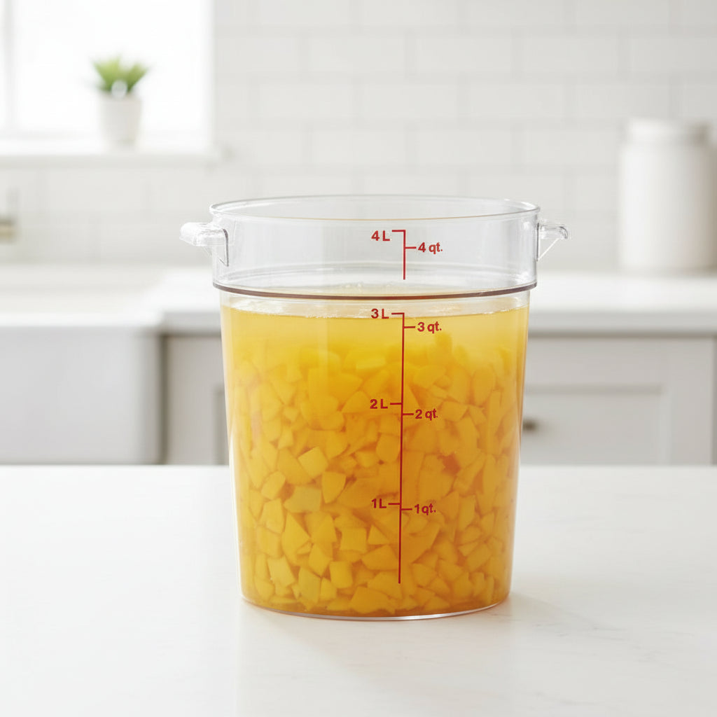 Camwear Polycarbonate Clear Round Food Storage Container 4 Qt. RFSCW4135