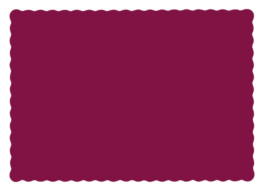 Placemat Paper Scalloped Edge Burgundy 10" x 14" - 1000/Case