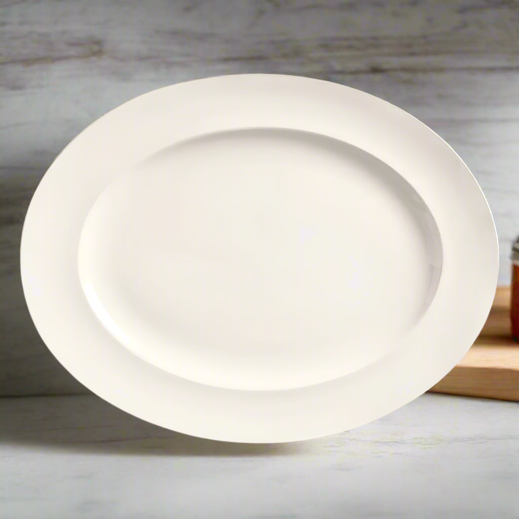 Libbey White Oval Porcelain Platter BW-1122 - 12/Case