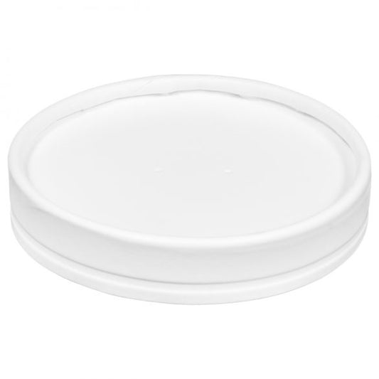 Inno-Pak Small Flat Paper Food Container Lid White 193955484 - 500/Case