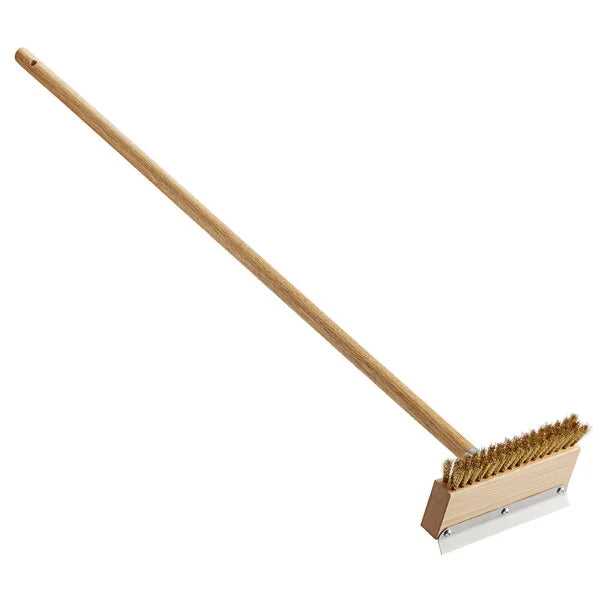 Carlisle Oven and Grill Brush w/ 42" Wooden Handle and Scraper 4152000
