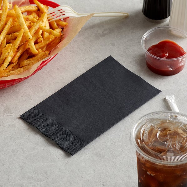 Dinner Napkin 2-Ply Black 15" x 17" - 125/Pack