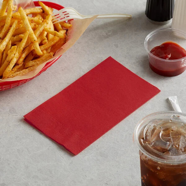 Dinner Napkin 2 Ply Red 15" x 17" - 125/Pack