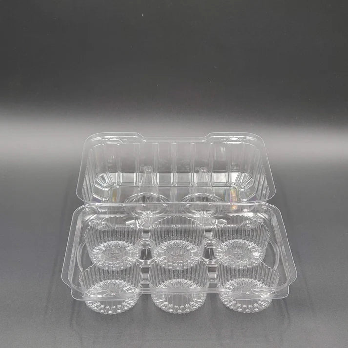 DFI Clear Hinged Muffin Container 6 Count LBH-6656