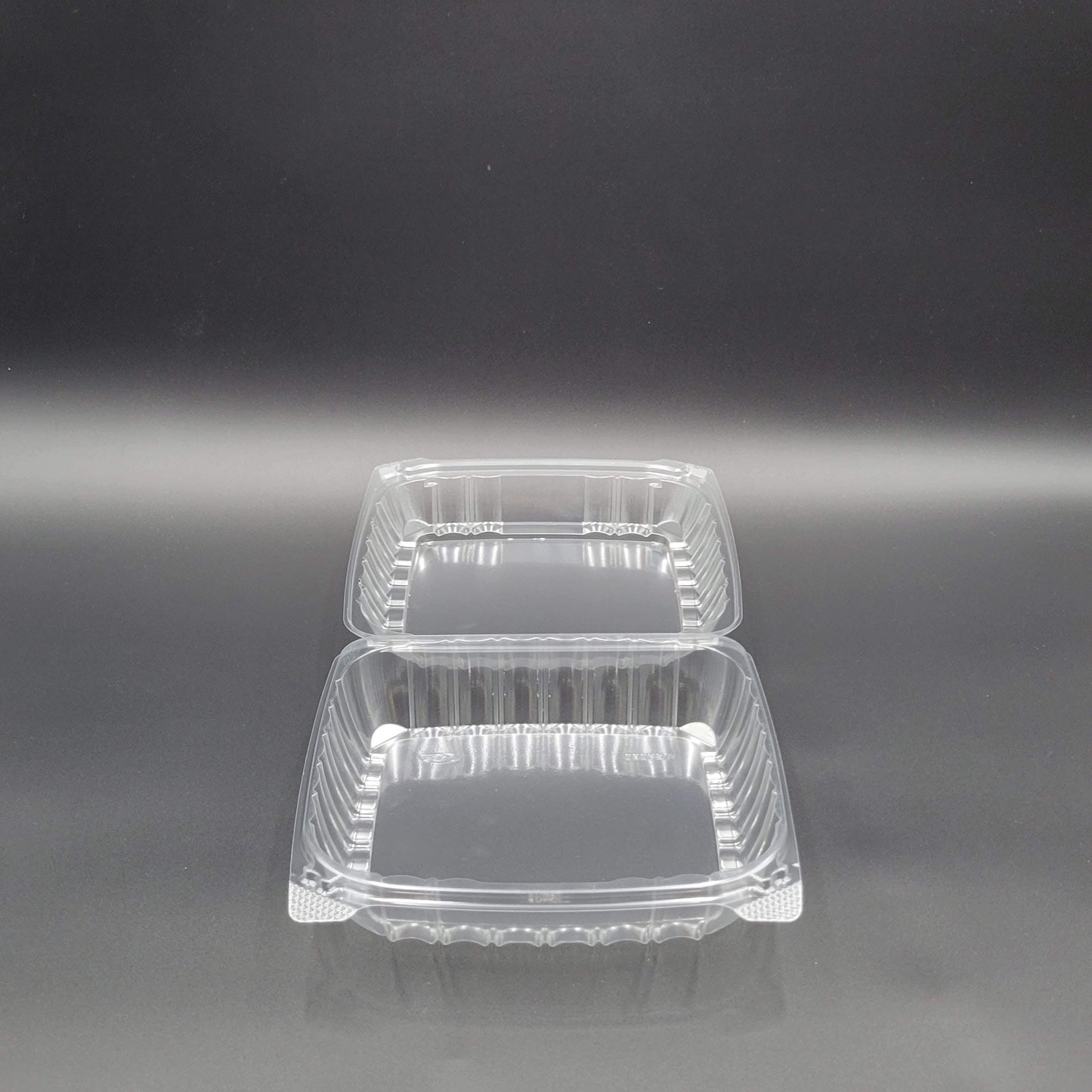 Dart Mfg. Medium Clear Hinged Plastic Container 8" x 8" x 3" C90PST1 - 125/Pack