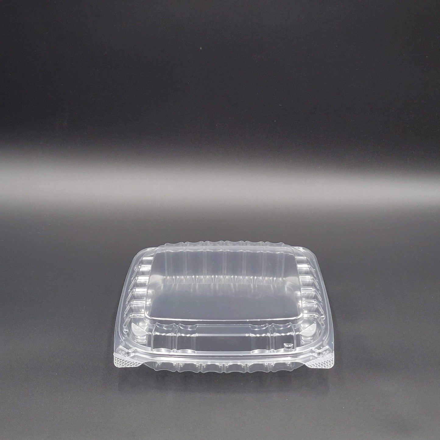 Dart Mfg. Medium Shallow Clear Hinged Plastic Container 8" x 8" x 2" C89PST1 - 125/Pack