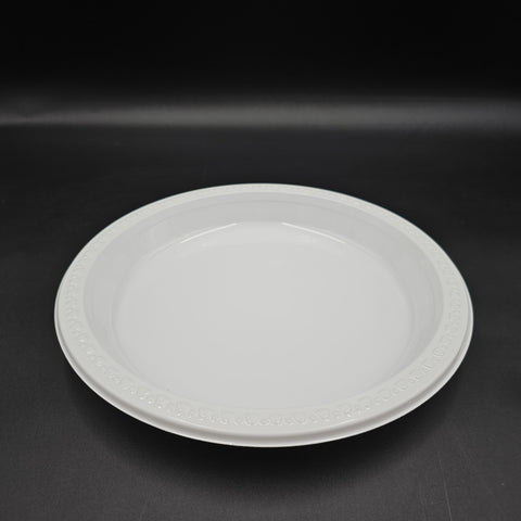 Plastic Plate White 1 Compartment 10" - 125/Pack