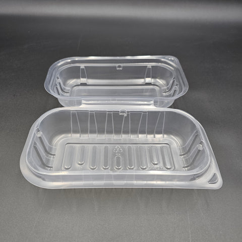 Anchor Packaging MicroRaves Clear Hinged Hot Dog Container 6" x 2" HD632 - 540/case