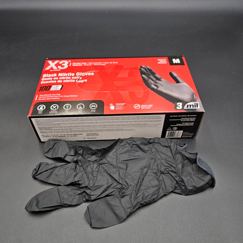Nitrile Gloves Black Powder Free Medium - 1000/Case