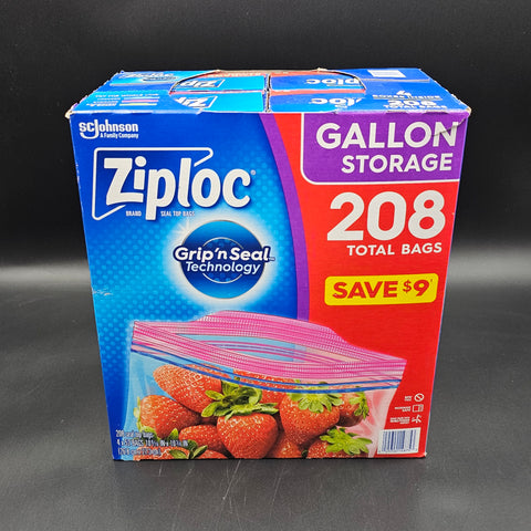 Ziploc Easy Open Clear Gallon Storage Bag - 208/Box