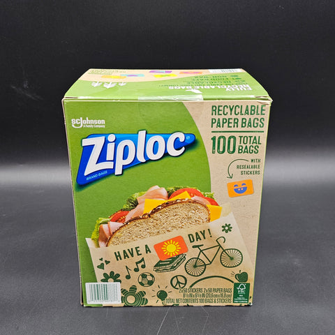 Ziploc Paper Recyclable Sandwich Bag - 100/Box