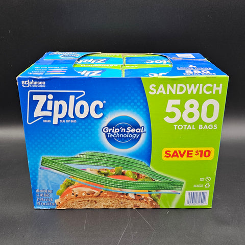 Ziploc Sandwich Size Plastic Bag 580 Count