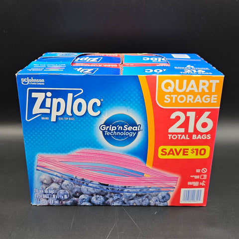 Ziploc Storage Bag Quart Size - 216/Box