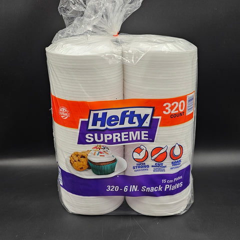 Hefty Supreme Foam Plates 6" - 320/Pack