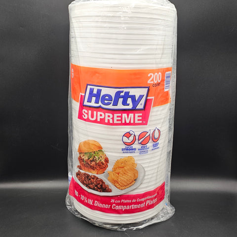 Hefty Supreme Foam Plate 3 Compartment 10 1/4" - 200/Pack