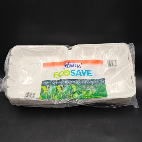 Hefty ECOSAVE Carryout 1-Compartment 9"x9" - 50/Pack