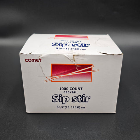 Coffee Stirrer Unwrapped White & Red 5" - 1000/Box