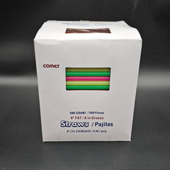 Fat Neon Straw 6" - 500/Box