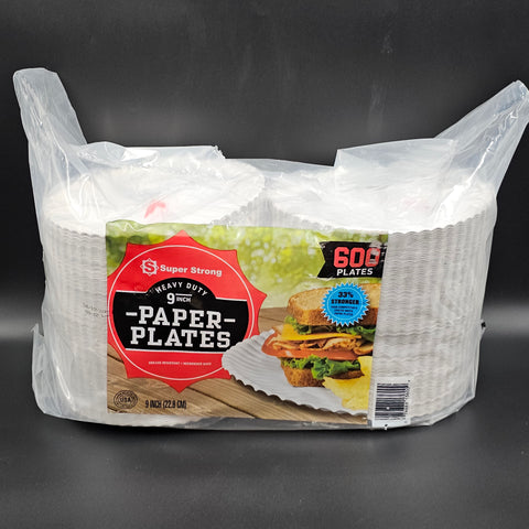 Heavy Duty Paper Plate 9" - 600/Pack