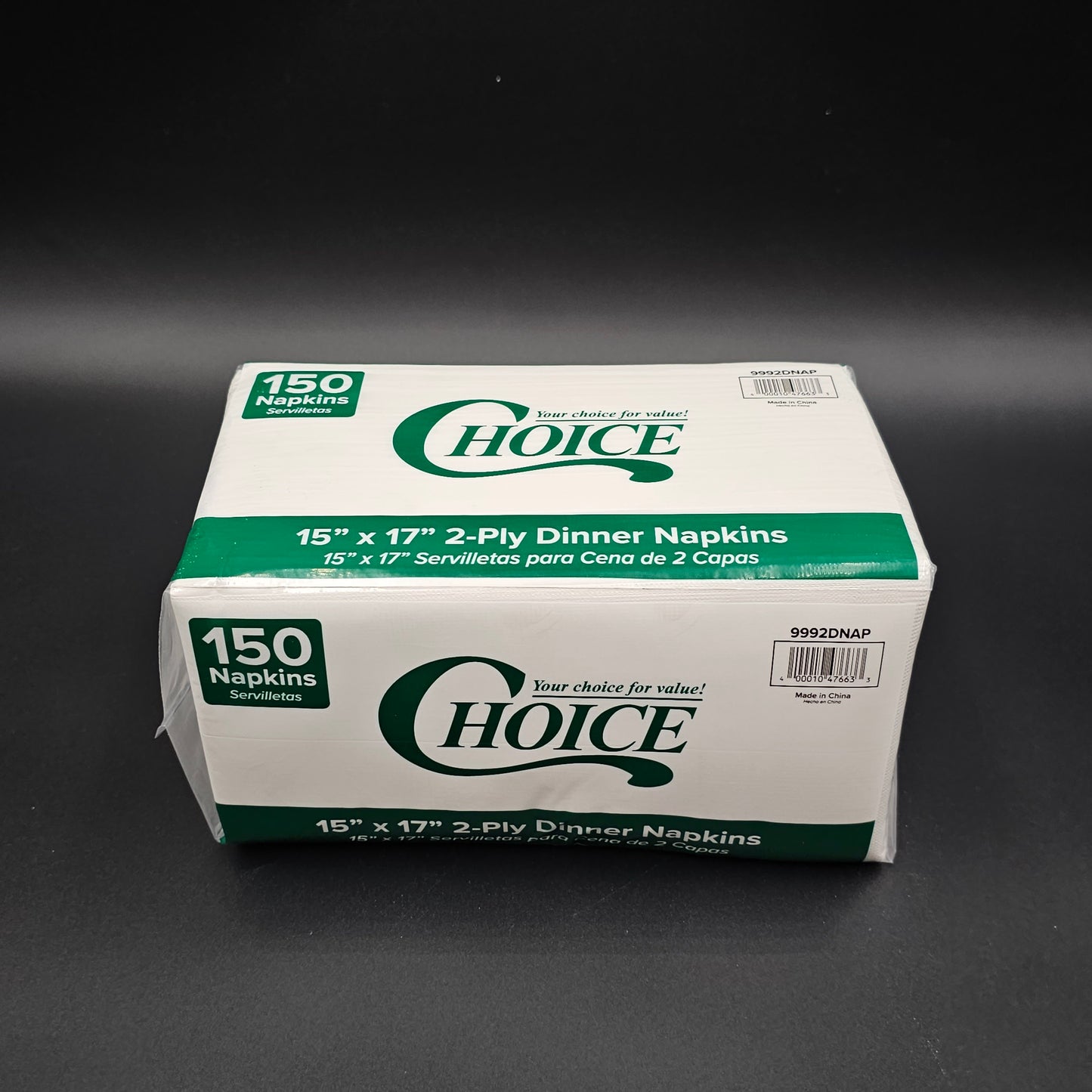 Dinner Napkin 2-Ply White - 100/Pack