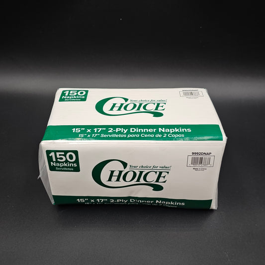 Dinner Napkin 2-Ply White - 100/Pack