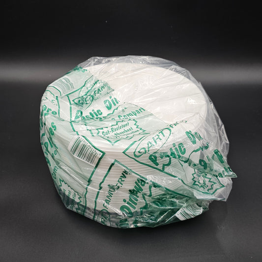 Plastic Plate White 3 Compartment 9" - 125/Pack