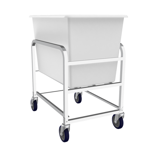 Winholt 30-6-A-WH 6 Bushel / 500 lb. Aluminum Bulk Goods Poly Tub Cart, 33" x 24"