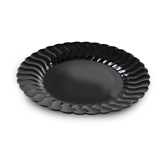 Fineline Flairware Plastic Plate Black 6" 206-BK - 18/Pack