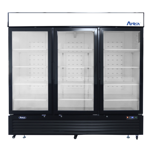 Atosa Three-Section Bottom Mount Freezer Merchandiser Black 82"W