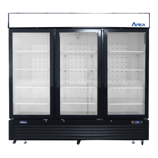 Atosa Three-Section Bottom Mount Freezer Merchandiser Black 82"W