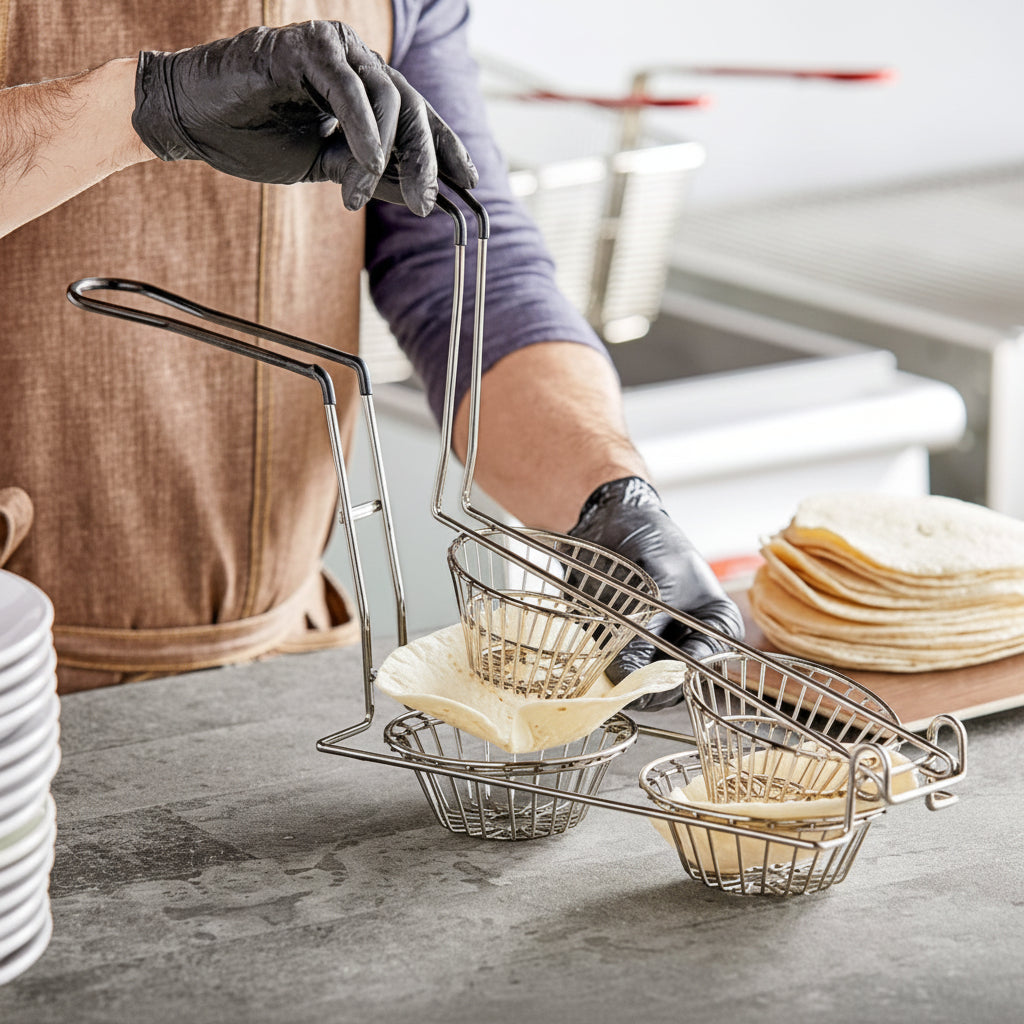 Tablecraft Double Taco Cups Fry Basket 8" TB24039