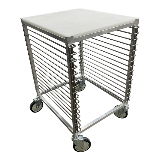 Winholt Half-Height Mobile Aluminum Sheet Pan Rack With Removable Poly Top 21"W