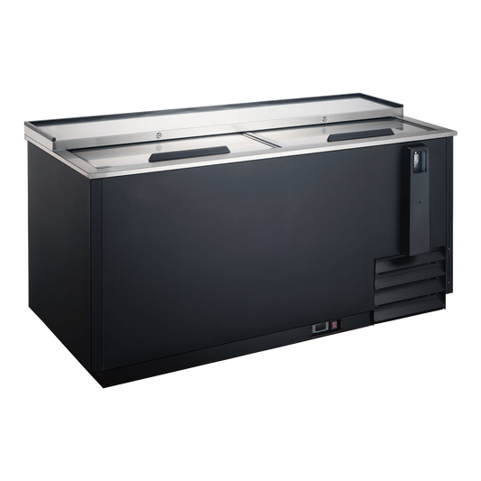 Falcon Black Powder Coated Horizontal Bottle Cooler 65" Wide