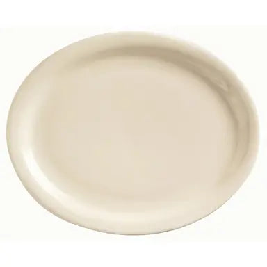Yanco Ultima Cream White Round Narrow Rim Stoneware Platter 9-3/4" NR-12