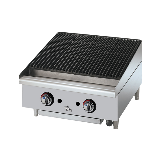 Star Stainless Steel Natural Gas Countertop Charbroiler Manual Controls 24"W