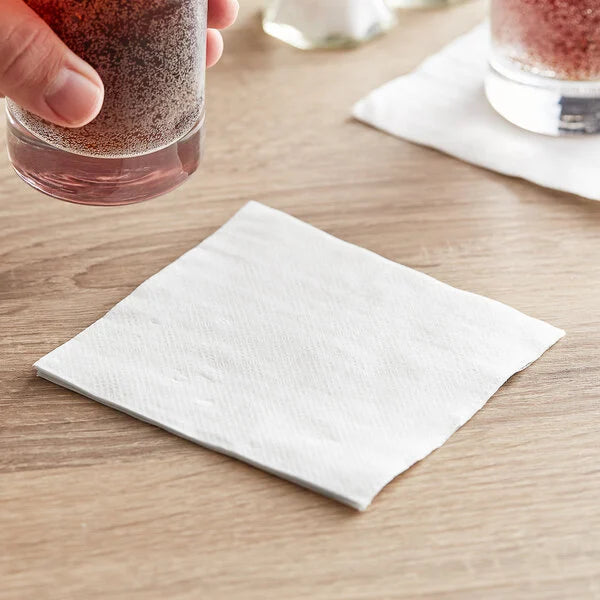 Beverage Napkin 1-Ply White 10" x 10" - 4000/Case