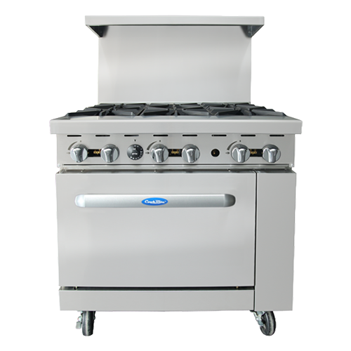 Atosa Stainless Six Burner Natural Gas Range 36"W