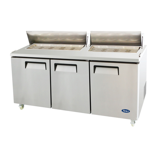 Atosa Three-Section Refrigerated Sandwich/Salad Prep Table 72"W