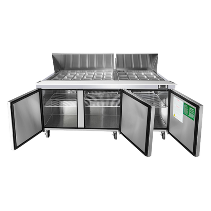 Atosa Three-Section Mega Top Refrigerated Sandwich/Salad Prep Table 72"W
