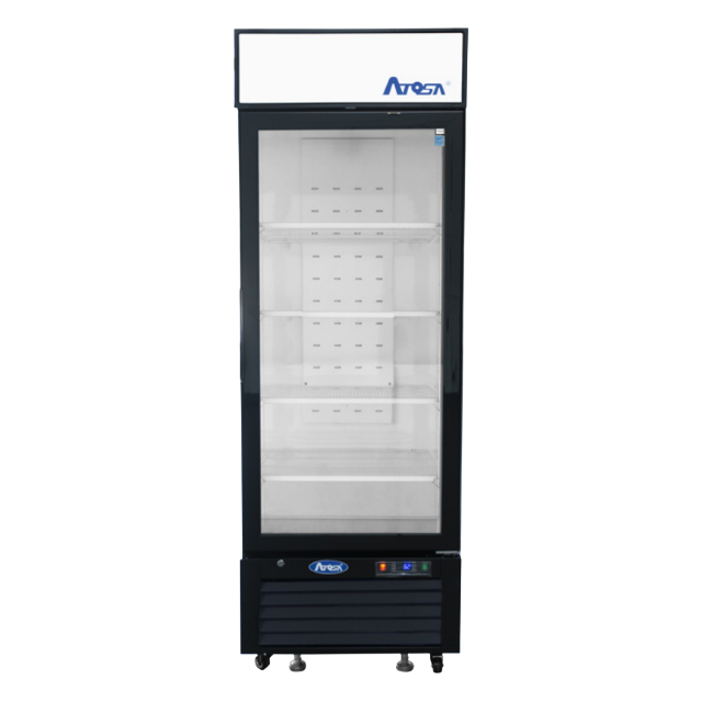 Atosa One-Section Bottom Mount Glass Door Freezer Black 27"W