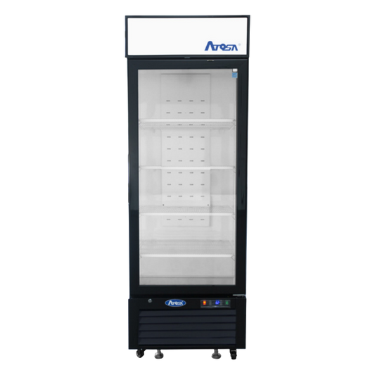 Atosa One-Section Bottom Mount Glass Door Refrigerator Black 27"W