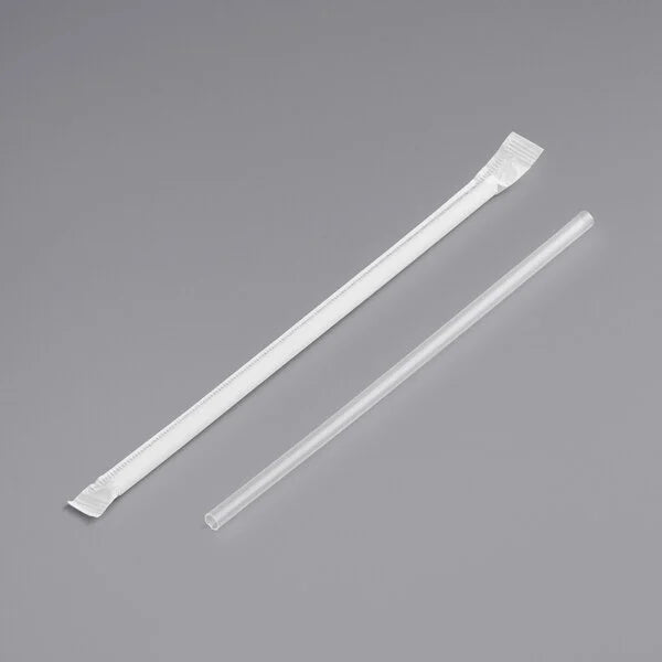 Individually Paper Wrapped Straw Clear 7.75" - 12000/Case