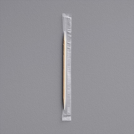 Plain Plastic Wrapped Round Toothpicks 2 1/2" - 1000/Box