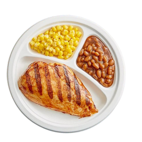 Biodegradable Paper Plate 9" 3 Compartment - 500/Case