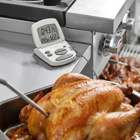 Taylor Digital Cooking Thermometer & Timer w/ 48" Cord 32° to 392°F Range 1470FS