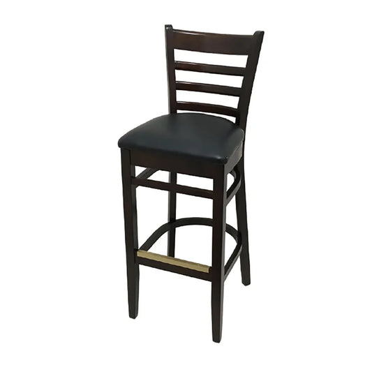 Oak Street Ladder Back Bar Stool Walnut Finish