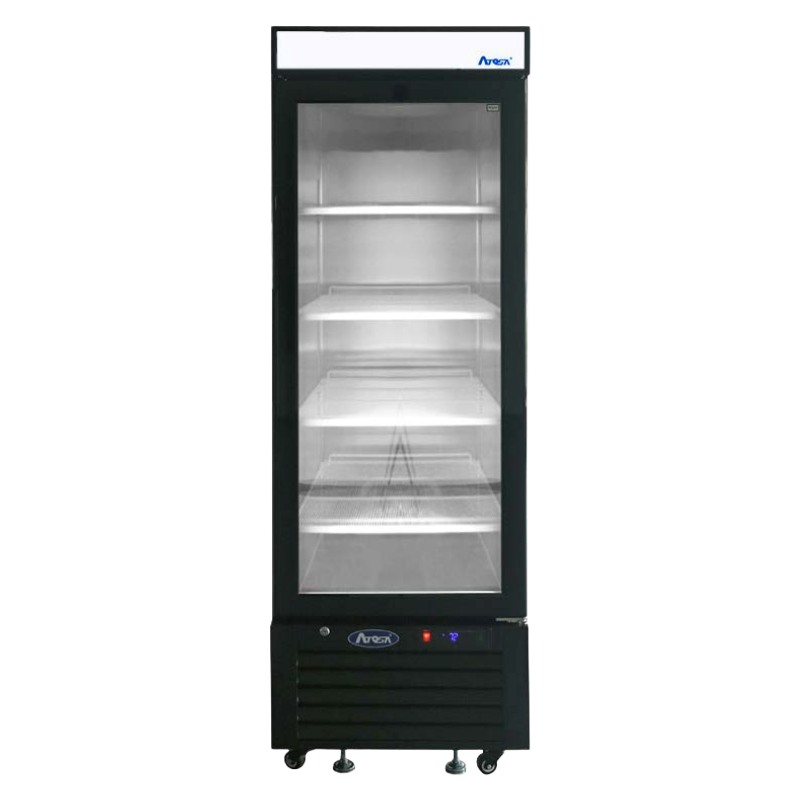 Atosa One-Section Bottom Mount Glass Door Refrigerator Black 24"W