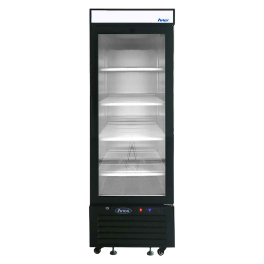 Atosa One-Section Bottom Mount Glass Door Refrigerator Black 24"W