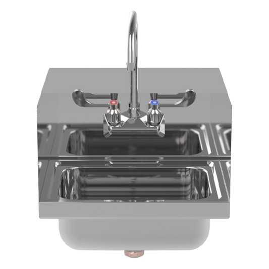 Atosa Wall Mounted Hand Sink With Backsplash 15"W