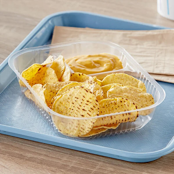 Carnival King Plastic 2 Compartment Nacho Tray - 500/Case